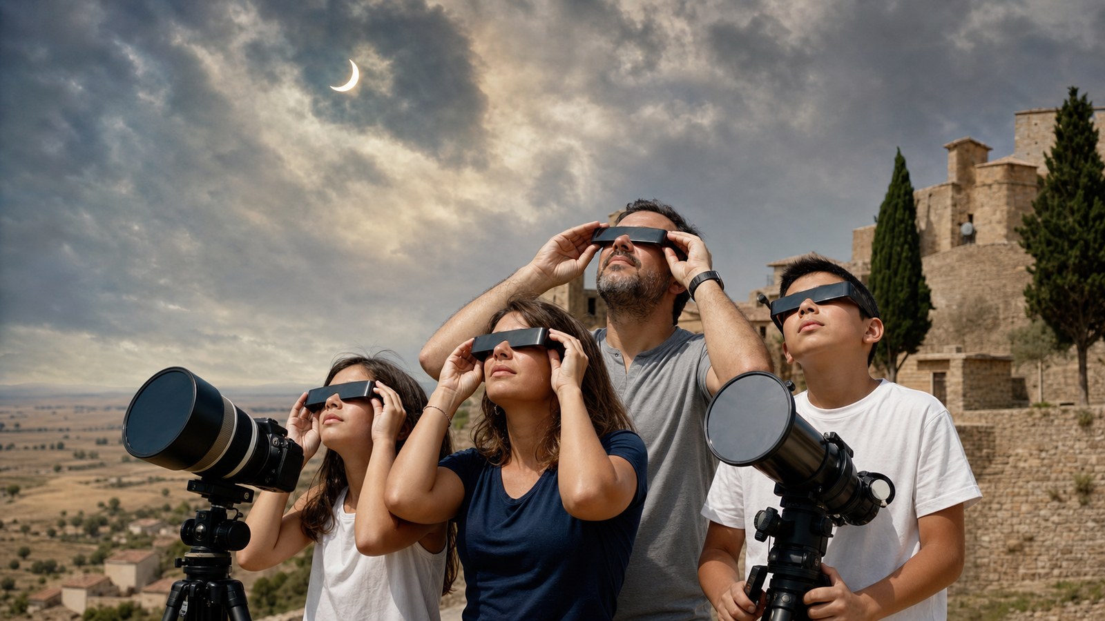 Night-sky scene illustrating a logistics-and-safety manual specifically for the august 12, 2026 total solar eclipse